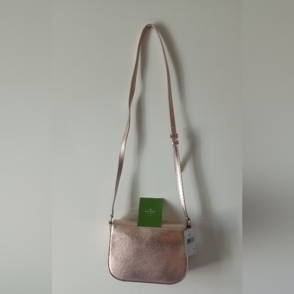 *♥Kate Spade Vintage Large Carsen Rose Gold Laurel Way Crossbody Purse WKRU5150 - Picture 14 of 14